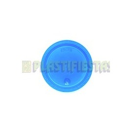 Plato de plástico redondo No.5 neón Azul 25 pz