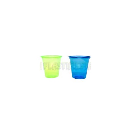 Vaso 2 oz Azul con Verde neón 50 pzs