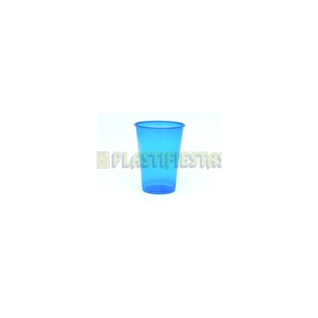 Vaso de plástico 8 oz neón Azul 25 pz