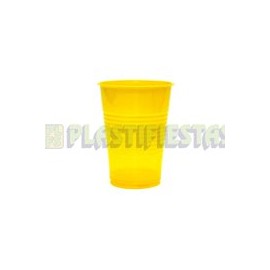 Vaso de plástico 8 oz Sólido Amarillo brillante 25 pz