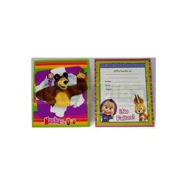 Invitación Masha y el Oso 6 pz