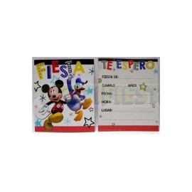 Invitación Mickey Mouse 6 pz