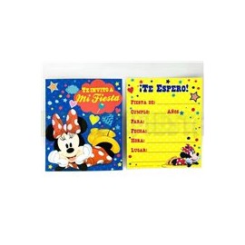Invitación Minnie Mouse 6 pz