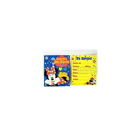 Invitación Minnie Mouse 6 pz