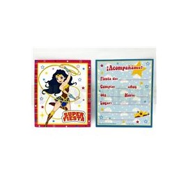 Invitacion Mujer Maravilla 6 pz