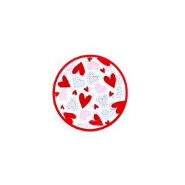 Plato pastelero Corazones chispiantes 8 pz