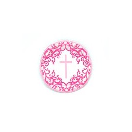 Plato pastelero Cruz elegante rosa 8 pz