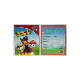 Invitación Paw Patrol 6 pz