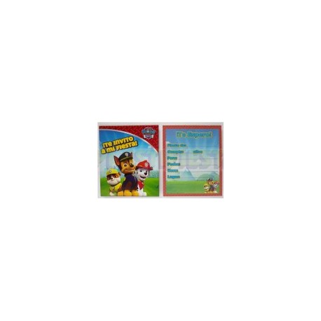 Invitación Paw Patrol 6 pz
