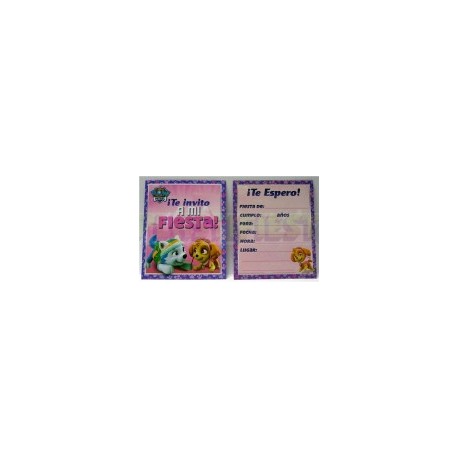 Invitación Paw Patrol Girl 6 pz