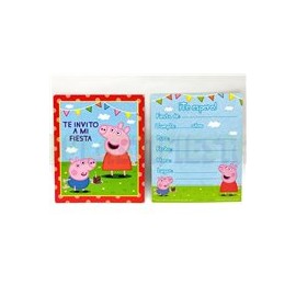 Invitación Peppa Pig 6 pz