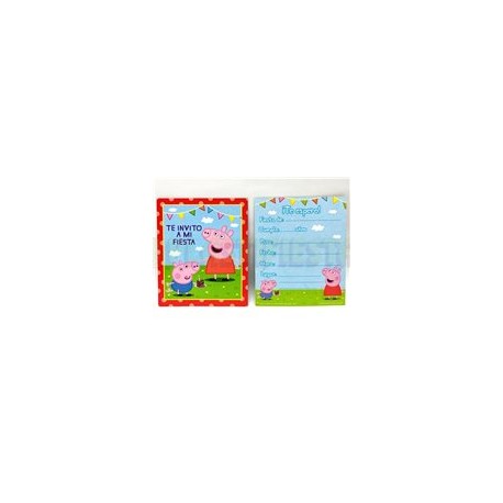 Invitación Peppa Pig 6 pz