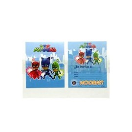 Invitación PJ Mask 6 pz