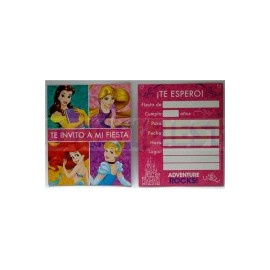 Invitación Princesas 6 pz