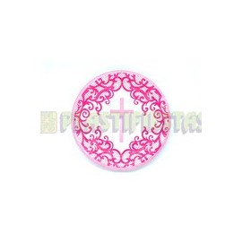 Plato fiesta Cruz elegante rosa 8 pz