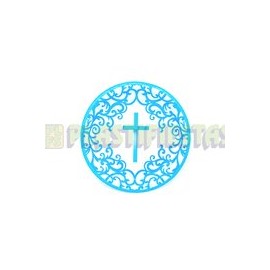 Plato fiesta Cruz elegante azul 8 pz
