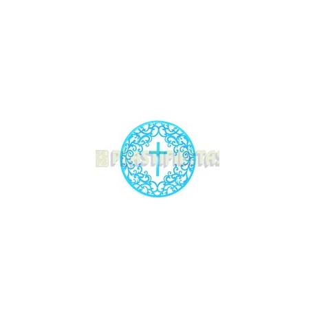 Plato fiesta Cruz elegante azul 8 pz