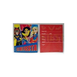 Invitación Super Hero Girls 6 pz