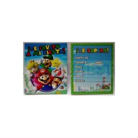 Invitación Super Mario 6 pz