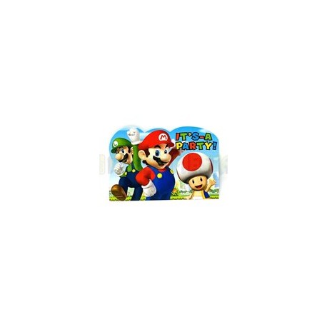 Invitación Super Mario 8 pz