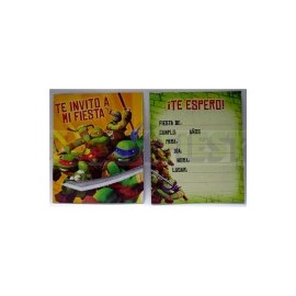 Invitación Tortugas Ninja 6 pz