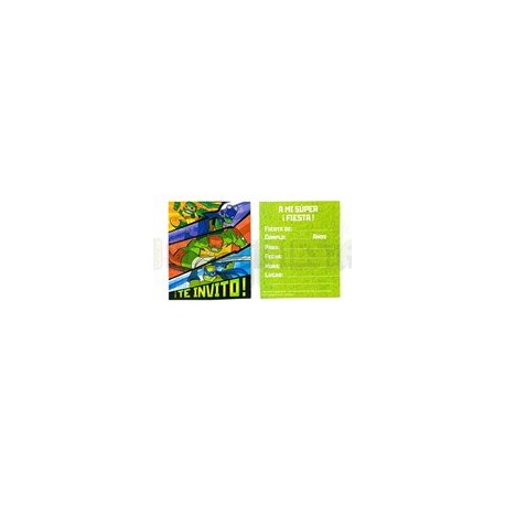 Invitación Tortugas Ninja 6 pz