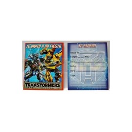 Invitación Transformers 5  6 pz