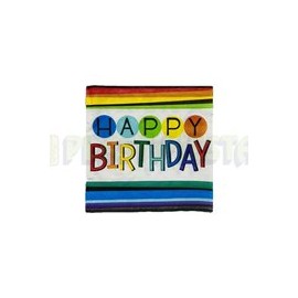 Servilleta lunch Rainbow birthday 16 pz