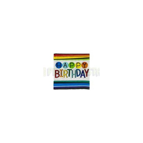 Servilleta lunch Rainbow birthday 16 pz