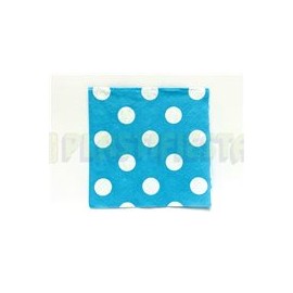 Servilleta cóctel Polka dots Azul caribe 16 pz