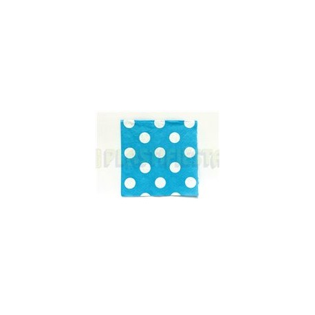 Servilleta cóctel Polka dots Azul caribe 16 pz