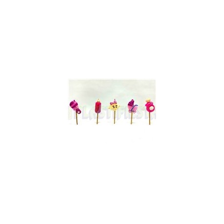 Vela Baby niña palillos 5 pz